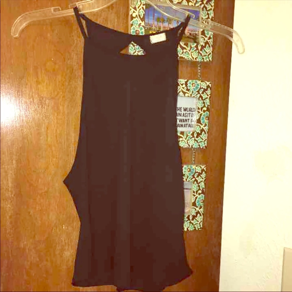 Brandi Melville black halter neck tank, semi sheer